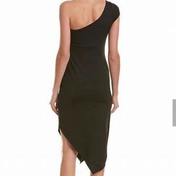 NWT Susana Monaco Black Asymmetrical One Shouldered Dress - Large - Picture 10 of 10